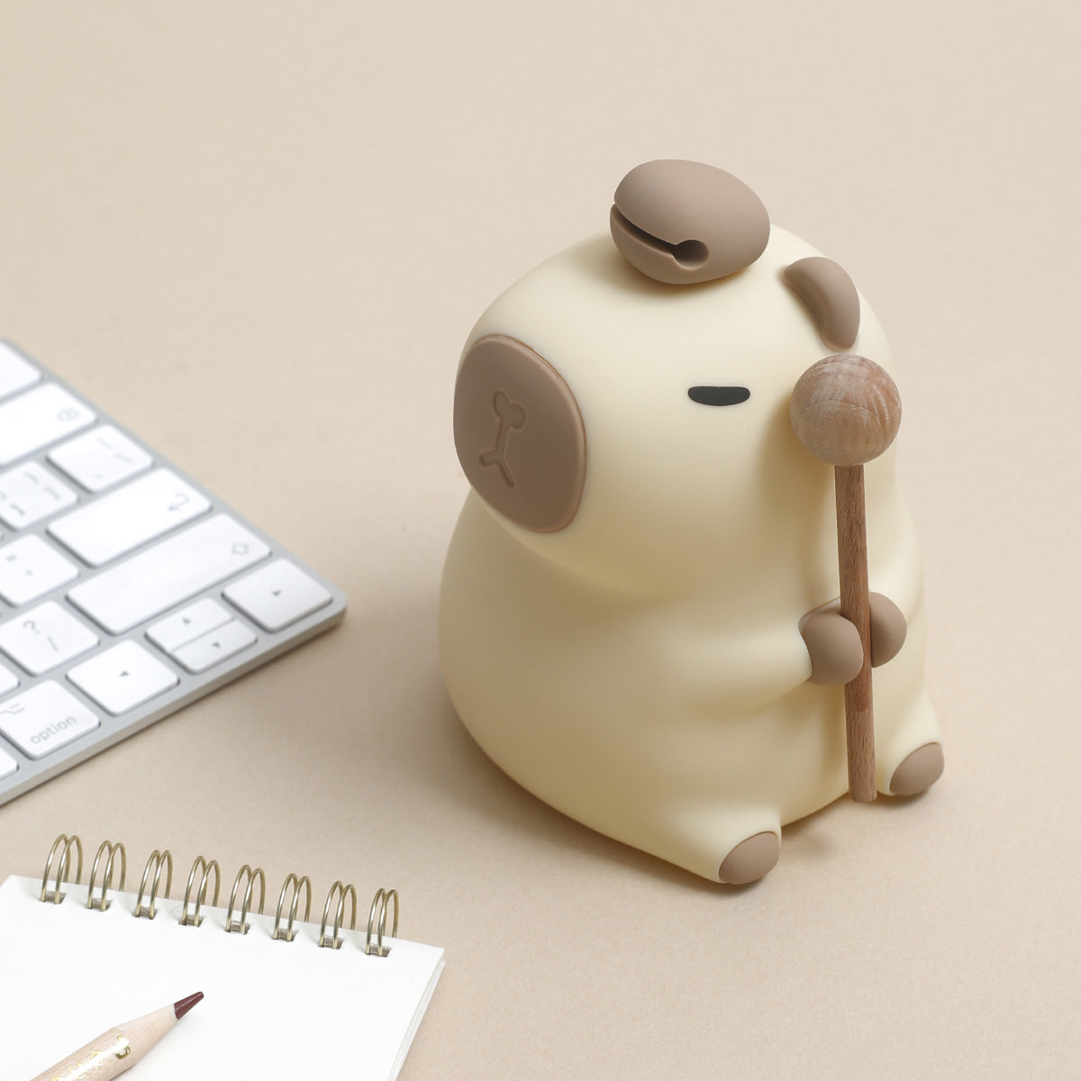 Huggwaii Flower Capybara Squishy Silicone Night Light - Perfect Gift for Kids and Girls