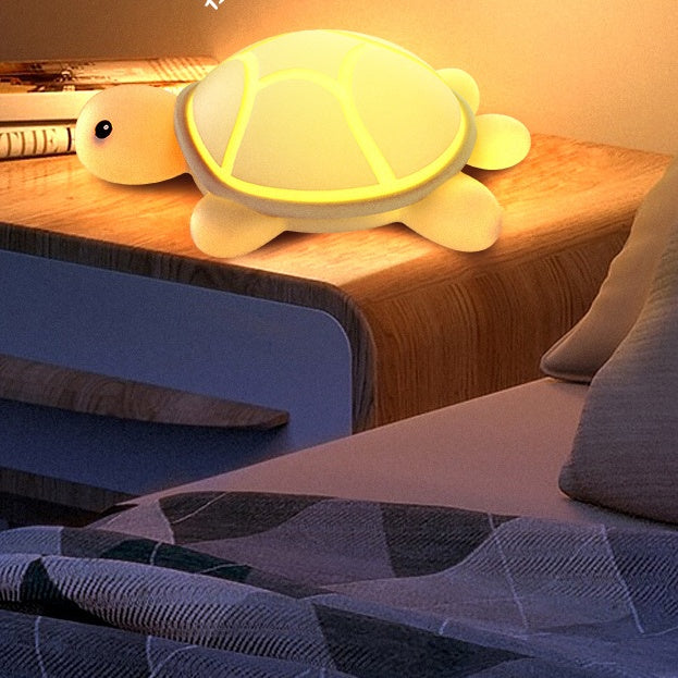 Huggwaii Squishy Silicone Cute Turtle LED Night Light - Perfect Gift for Kids and Girls