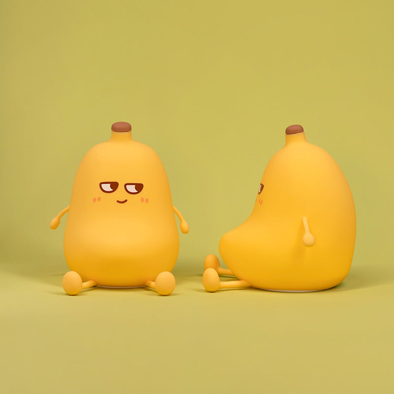 Huggwaii Squishy Silicone Banana LED Night Light - Perfect Gift for Kids and Girls