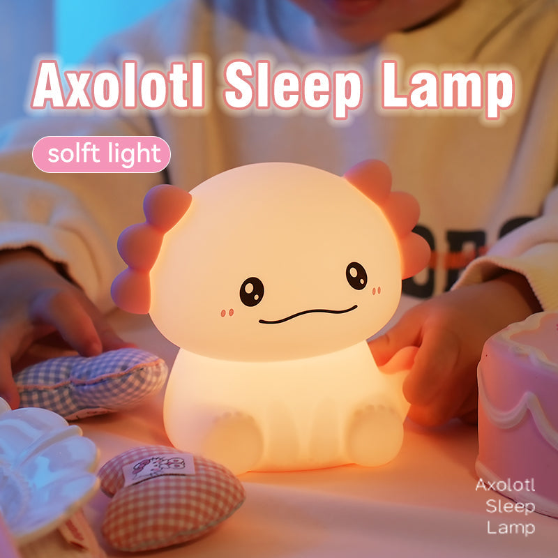 Huggwaii Axolotl Adorable Squishy Silicone Soft Night Light Lamp Best Gift for Girls Kids