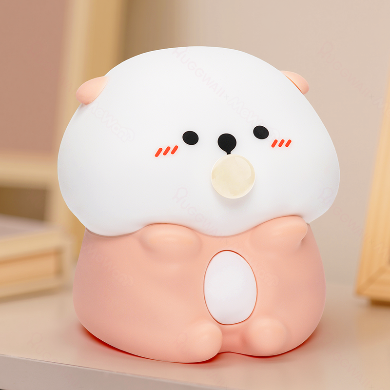 Huggwaii Otter Bubble Blowing Baby Squishy Silicone Night Light Soft Glow Adorable Funny Perfect for Gift