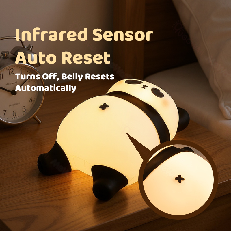 Huggwaii Napping Panda Breathing Squishy Silicone Companion Sound LED Night Light Perfect Gift