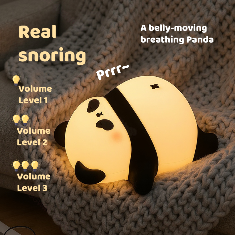 Huggwaii Napping Panda Breathing Squishy Silicone Companion Sound LED Night Light Perfect Gift