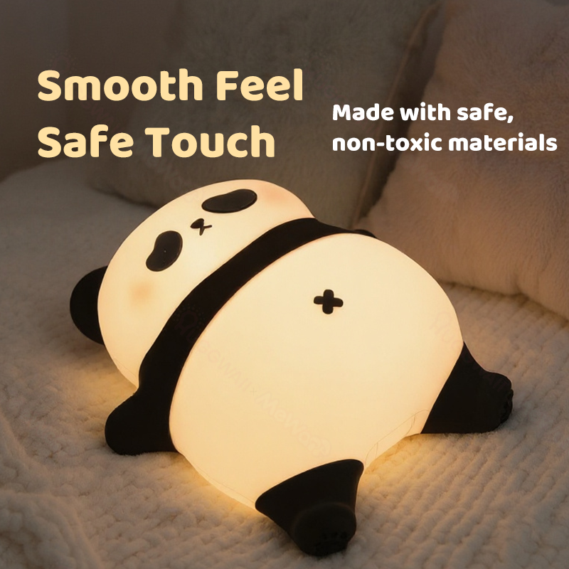 Huggwaii Napping Panda Breathing Squishy Silicone Companion Sound LED Night Light Perfect Gift