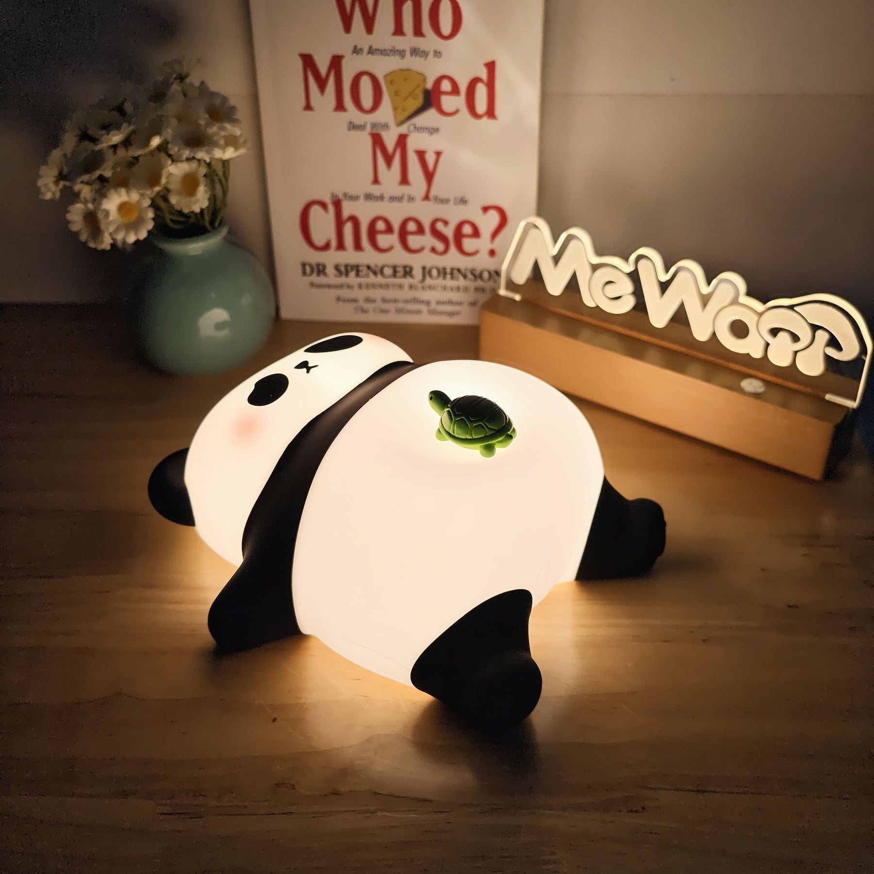 Huggwaii Napping Panda Breathing Squishy Silicone Companion Sound LED Night Light Perfect Gift