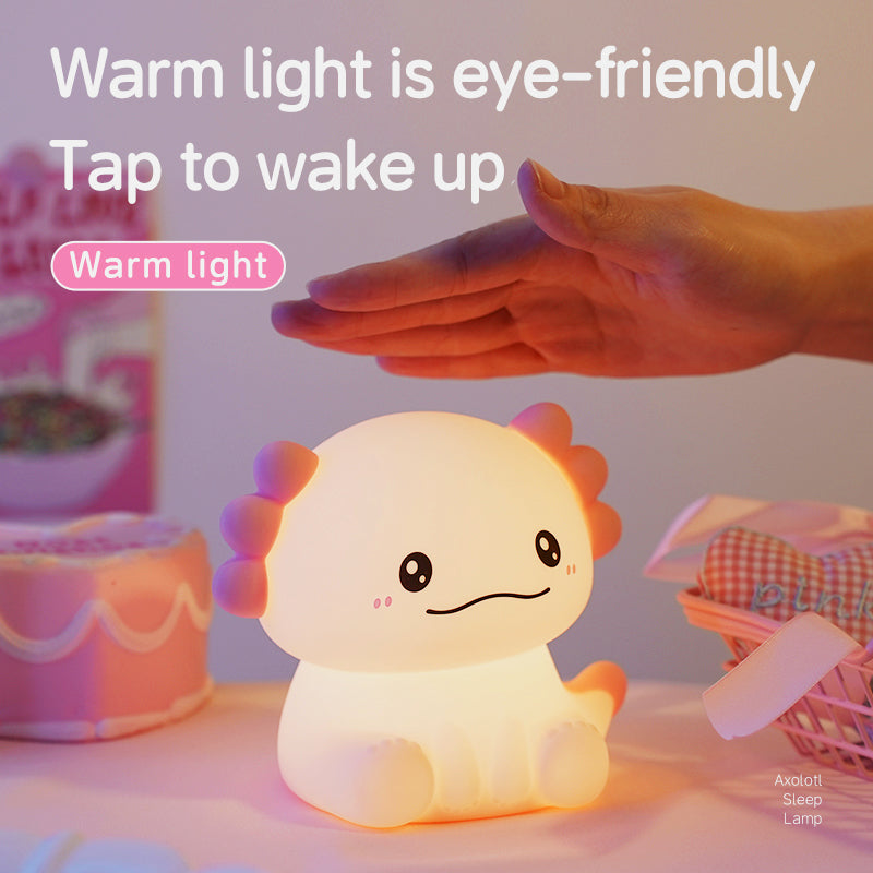 Huggwaii Axolotl Adorable Squishy Silicone Soft Night Light Lamp Best Gift for Girls Kids