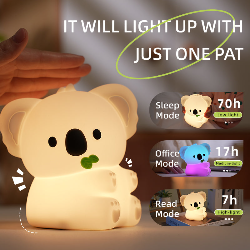 Huggwaii Squishy Silicone Koala LED Night Light - Perfect Gift for Kids and Girls