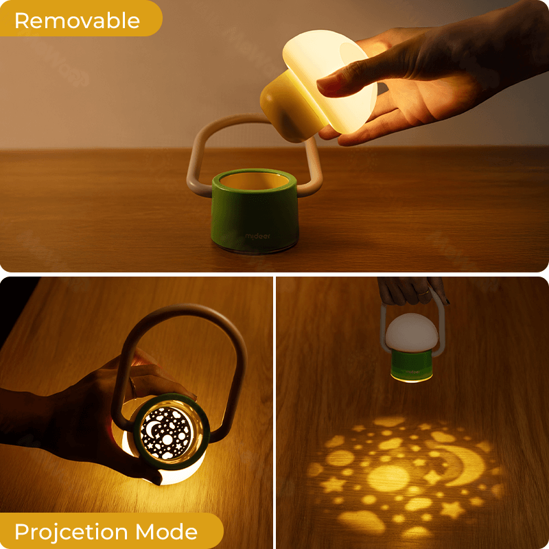 Mushroom Night Light Detachable Silicone Rotating Dimming Projection Mode Camping Flashlight Perftct Gift