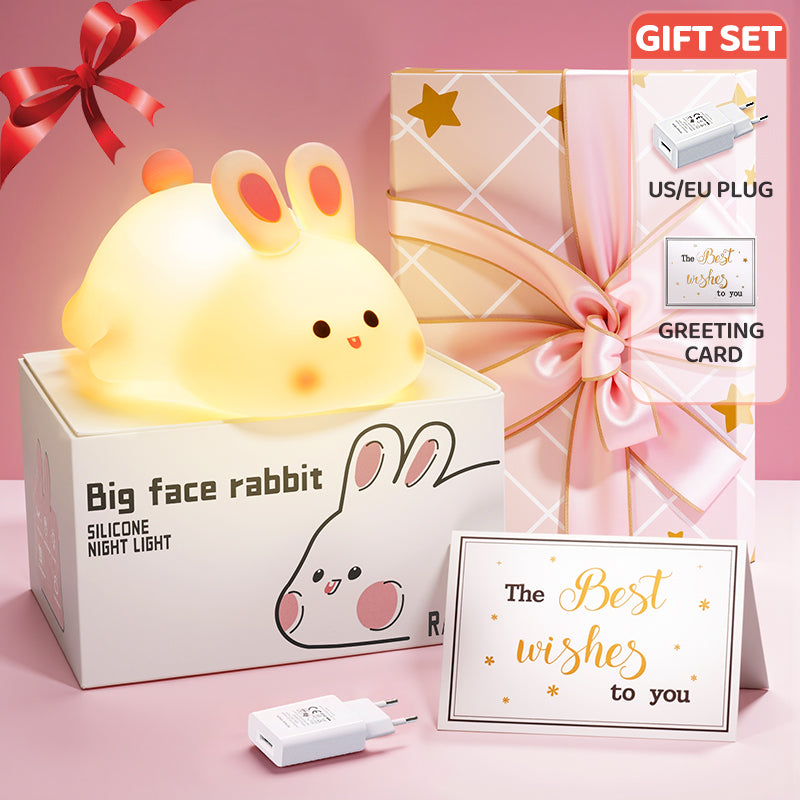 Cute Rabbit LED Squishy Tap Tap Night Light Lamp
