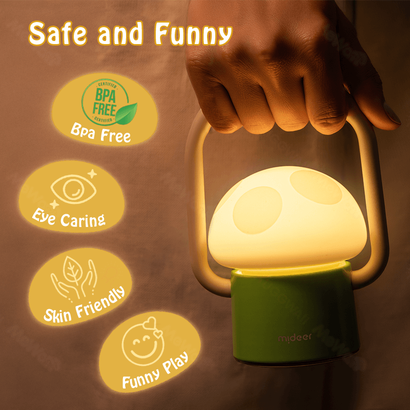 Mushroom Night Light Detachable Silicone Rotating Dimming Projection Mode Camping Flashlight Perftct Gift