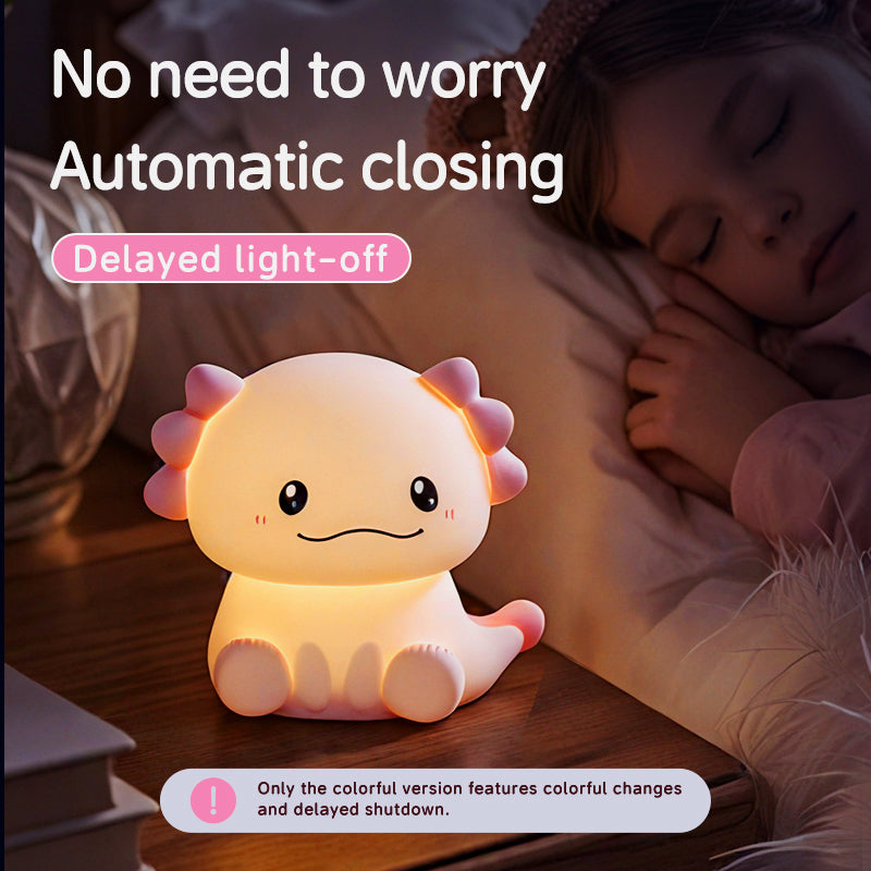 Huggwaii Axolotl Adorable Squishy Silicone Soft Night Light Lamp Best Gift for Girls Kids