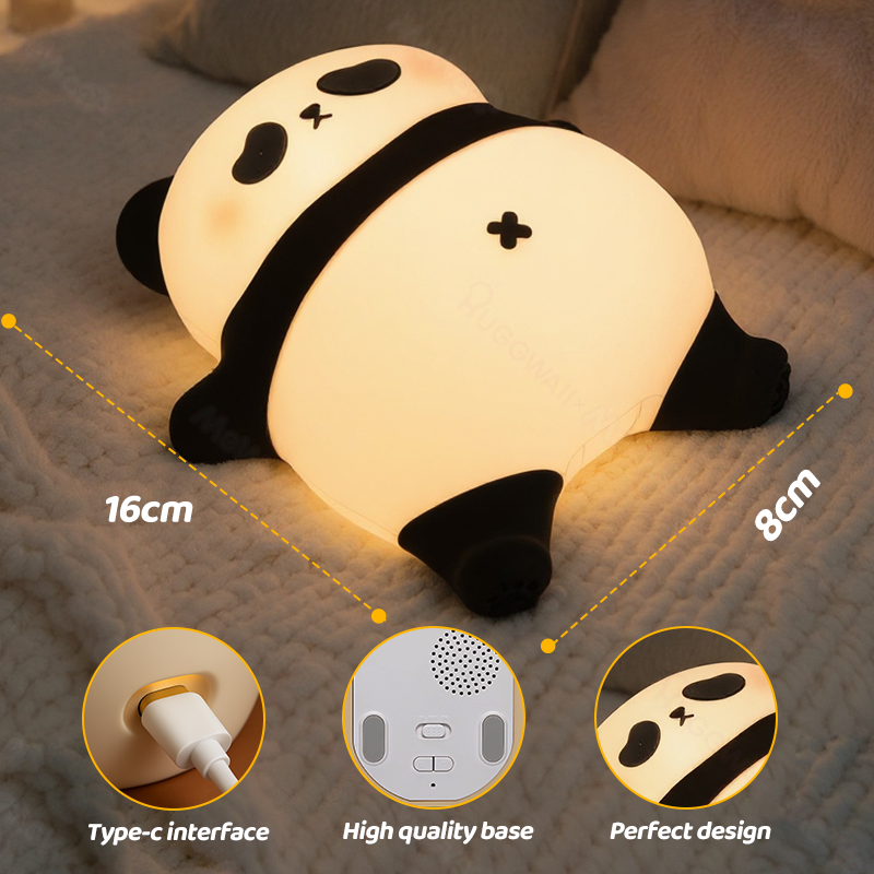 Huggwaii Napping Panda Breathing Squishy Silicone Companion Sound LED Night Light Perfect Gift