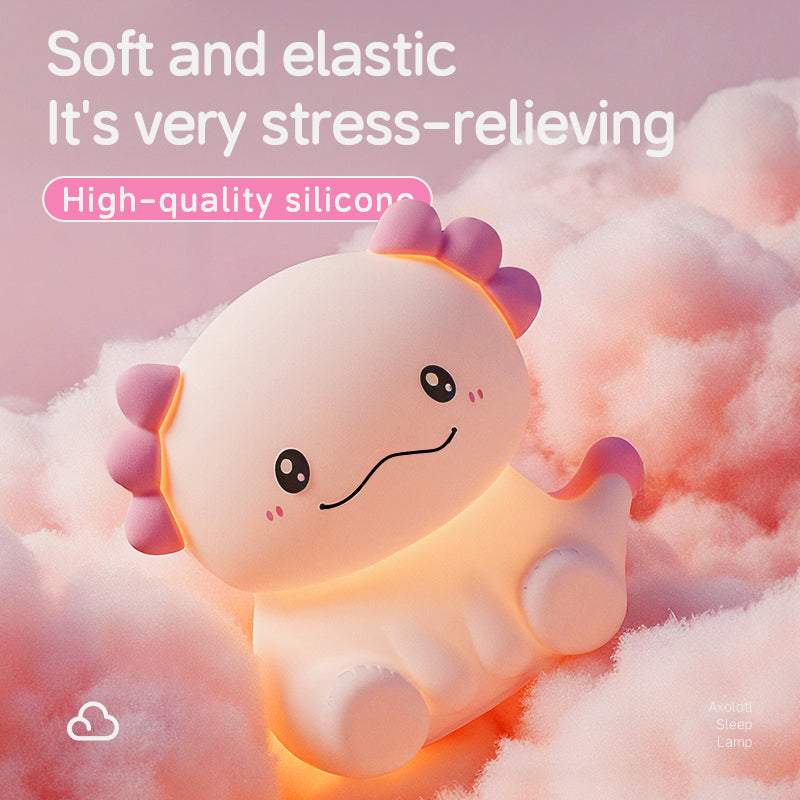 Huggwaii Axolotl Adorable Squishy Silicone Soft Night Light Lamp Best Gift for Girls Kids
