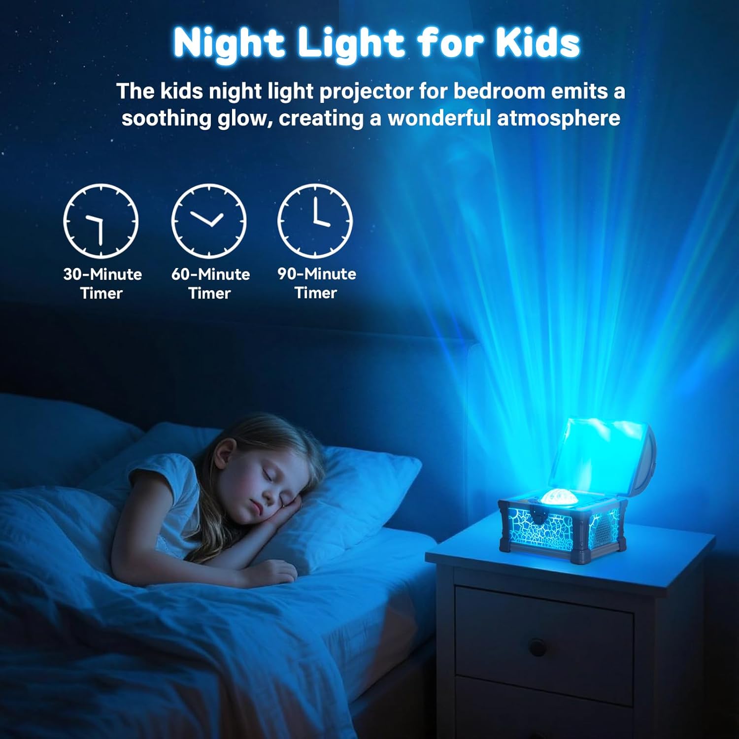 Retro Treasure Box Projection Light Bluetooth Speaker Mini Soundbox Bedroom Atmosphere Night Light Gift
