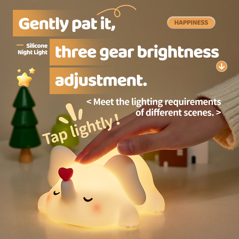 Huggwaii Squishy Silicone Love Elephant LED Night Light - Perfect Gift for Kids and Girls