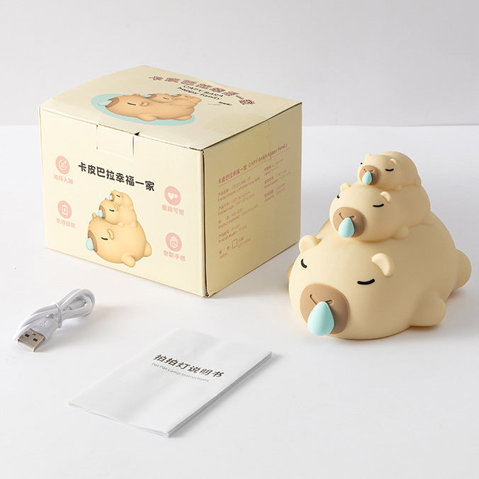 Huggwaii Stacked Capybara Night Light Triple Layer Sleepy Squishy Silicone Perfect Gift