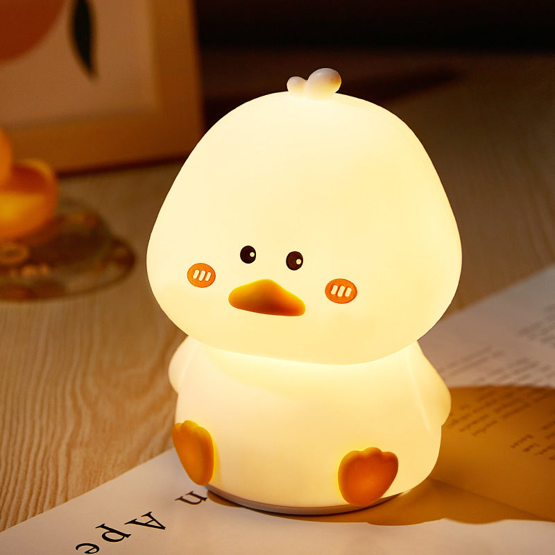 Huggwaii Squishy Silicone Shy Duck LED Night Light - Perfect Gift for Kids and Girls