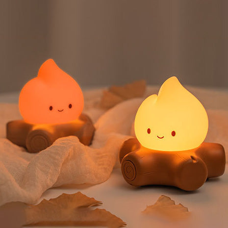 Huggwaii Campfire Silicone Squishy Cute Flame Night Light Playful Face Cozy Perfect Gift