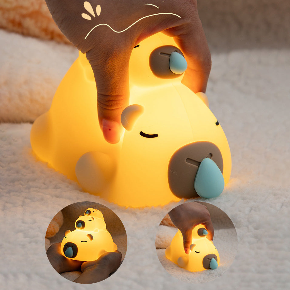 Huggwaii Stacked Capybara Night Light Triple Layer Sleepy Squishy Silicone Perfect Gift