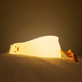 Huggwaii Squishy Silicone Lazy Duck LED Night Light - Perfect Gift for Kids and Girls