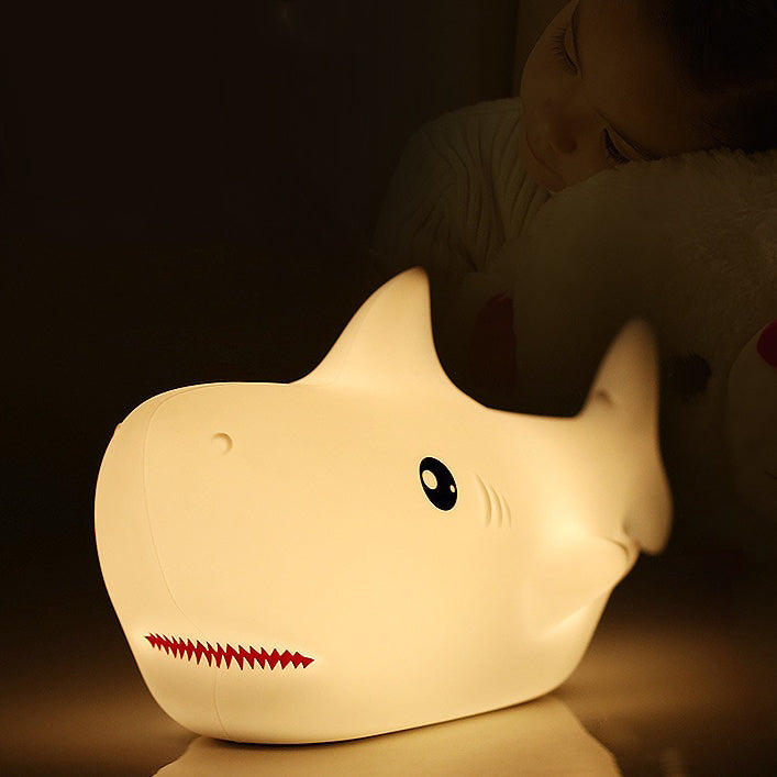 Huggwaii Squishy Silicone Shark LED Night Light - Perfect Gift for Kids and Girls