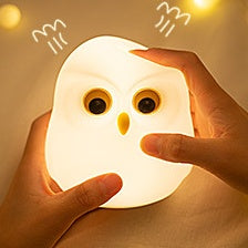 Huggwaii Squishy Silicone Little Owl LED Night Light - Perfect Gift for Kids and Girls