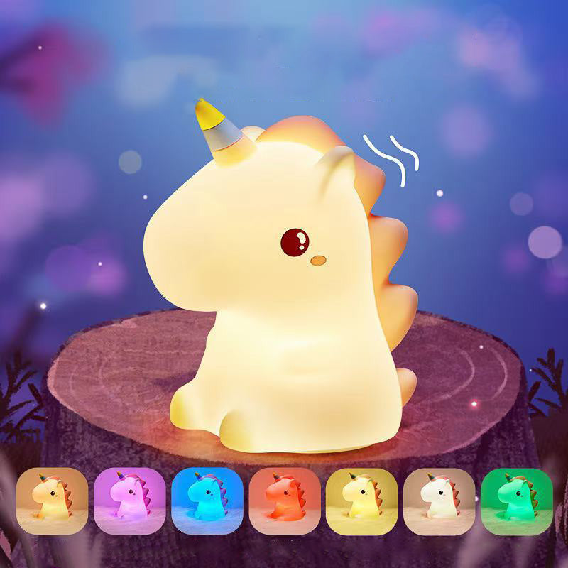 Huggwaii Squishy Silicone Unicorn LED Night Light - Perfect Gift for Kids and Girls
