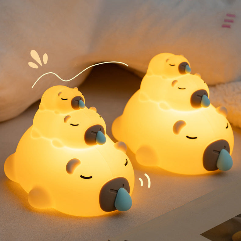 Huggwaii Stacked Capybara Night Light Triple Layer Sleepy Squishy Silicone Perfect Gift