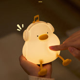 Huggwaii Squishy Silicone Musical Duck LED Night Light - Perfect Gift for Kids and Girls