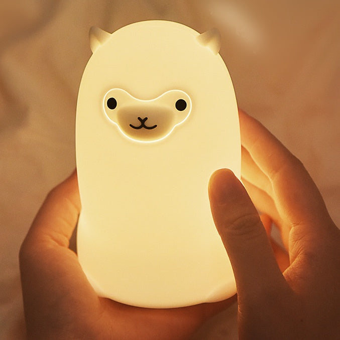 Huggwaii Squishy Silicone Alpaca LED Night Light - Perfect Gift for Kids and Girls