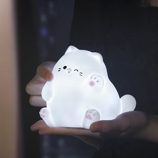 Huggwaii Squishy Silicone Waving Cat LED Night Light - Perfect Gift for Kids and Girls