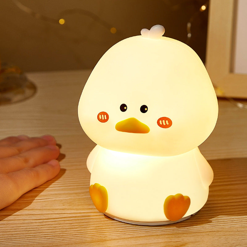 Huggwaii Squishy Silicone Shy Duck LED Night Light - Perfect Gift for Kids and Girls