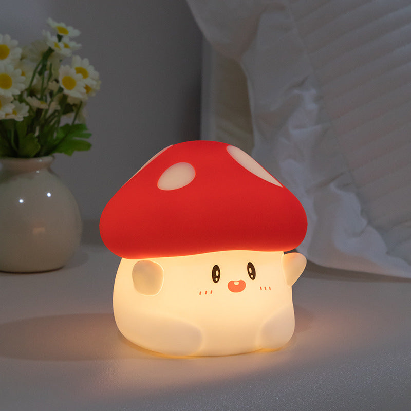 Huggwaii Squishy Silicone Adorable Mushroom LED Night Light - Perfect Gift for Kids and Girls