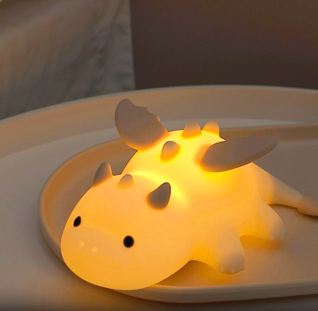 Huggwaii Squishy Silicone Cute Baby Dragon LED Night Light - Perfect Gift for Kids and Girls