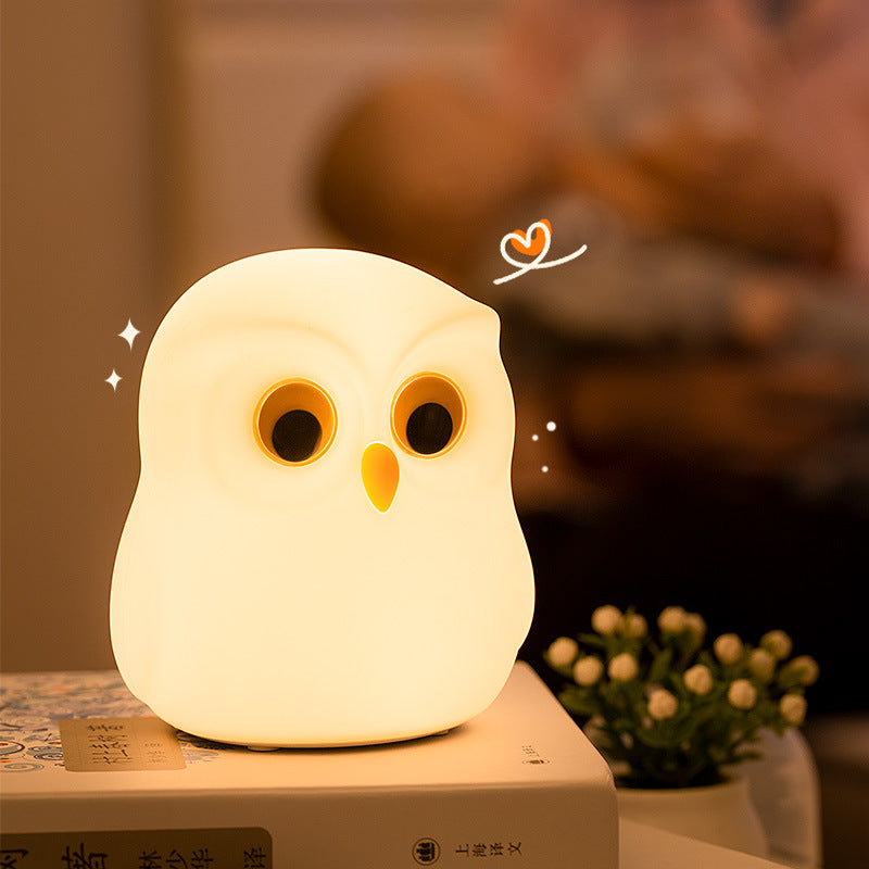 Huggwaii Squishy Silicone Little Owl LED Night Light - Perfect Gift for Kids and Girls