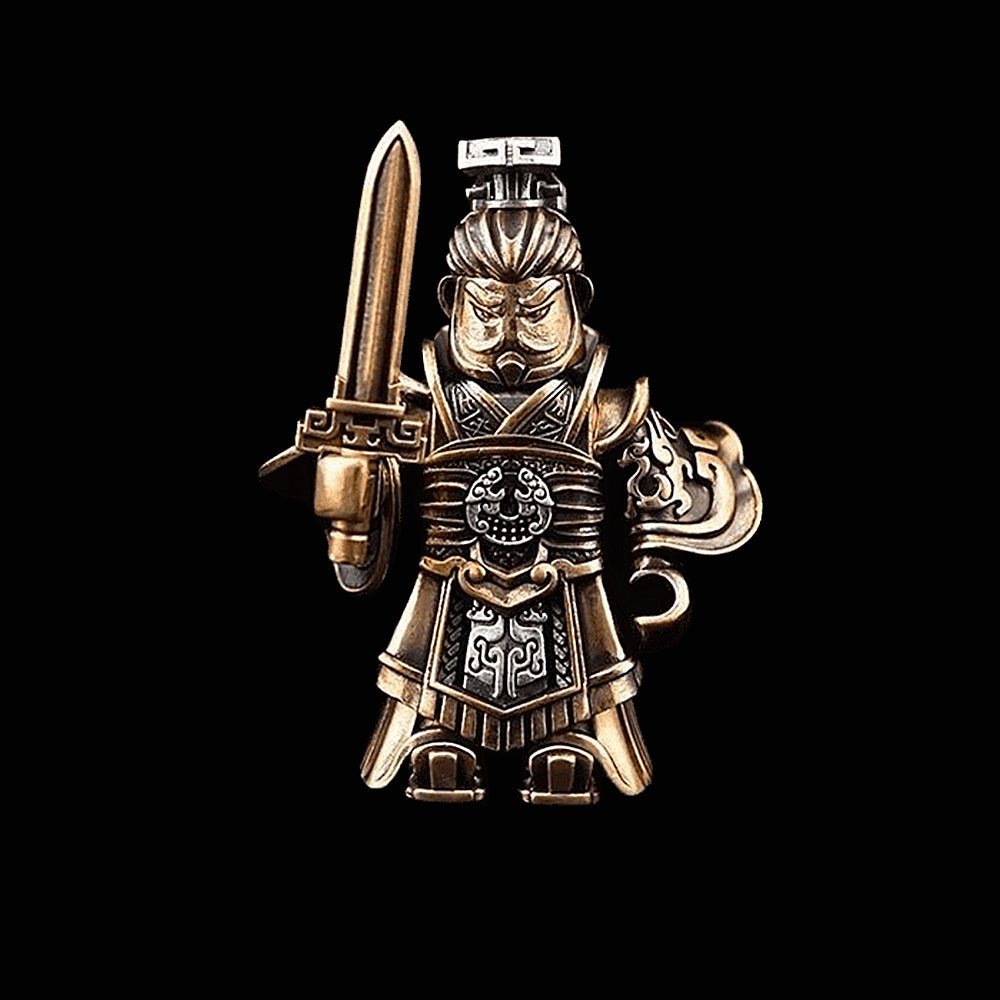 Crusader Figurine Detachable Bronze Bull-Helm Knight Statue