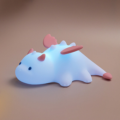 Huggwaii Squishy Silicone Cute Baby Dragon LED Night Light - Perfect Gift for Kids and Girls