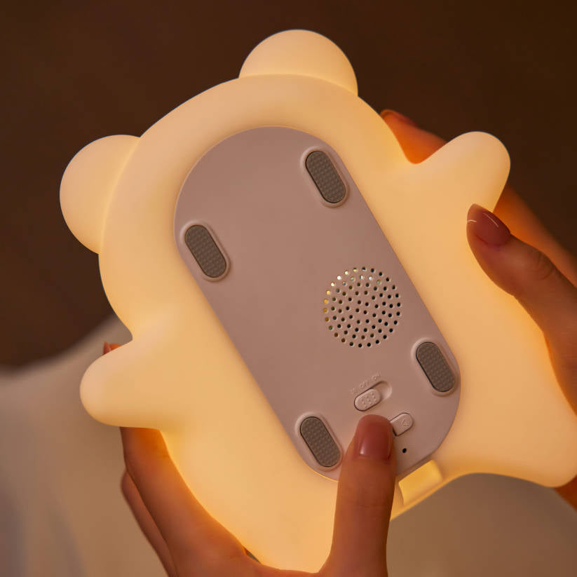 Huggwaii Breathing Bear Snuggly  Squishy Silicone Sleeping Companion Sound LED Night Light Perfect Gift