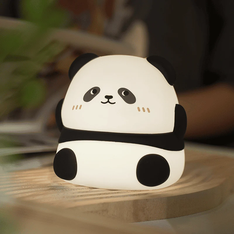 Huggwaii Napping Panda Breathing Squishy Silicone Companion Sound LED Night Light Perfect Gift
