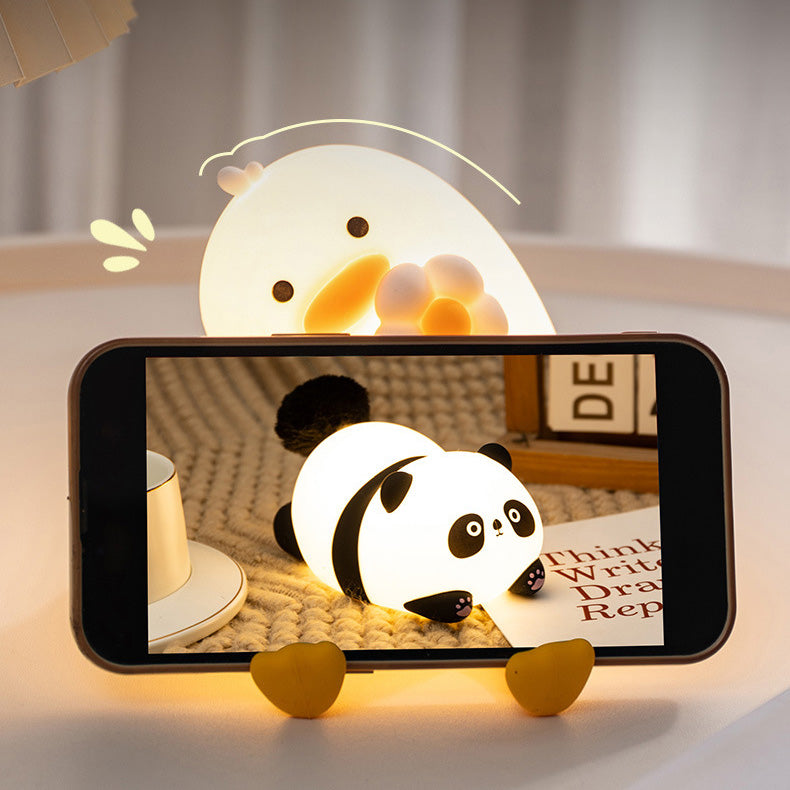 Huggwaii Squishy Silicone Duck Flower LED Night Light - Perfect Gift for Kids and Girls