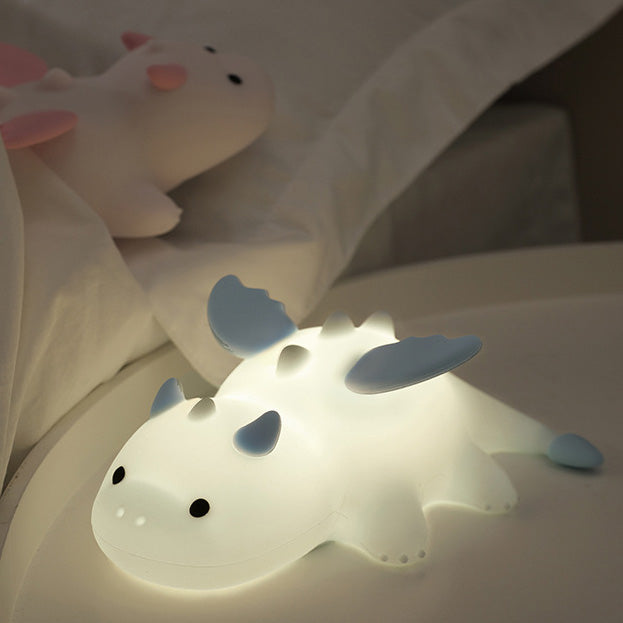 Huggwaii Squishy Silicone Cute Baby Dragon LED Night Light - Perfect Gift for Kids and Girls