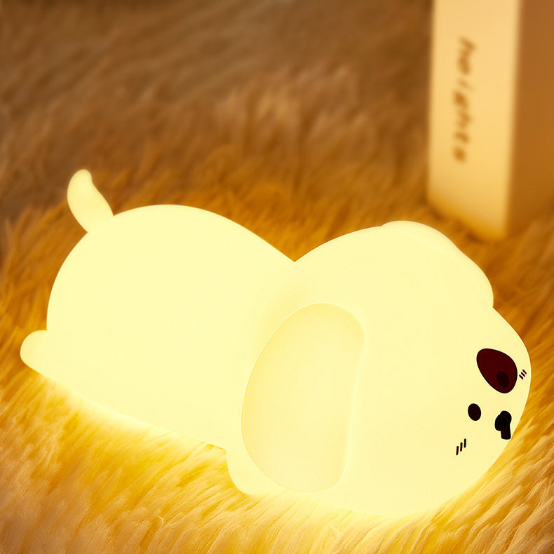 Huggwaii Adorable Puppy Night Light LED Squishy Silicone Tap Lamp Best Gift for Baby and Girl