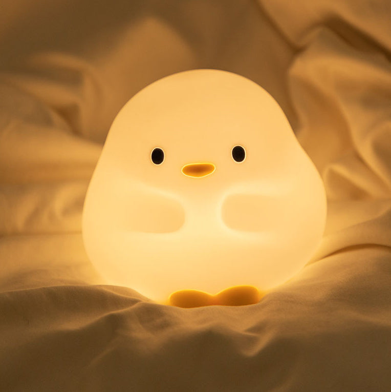 Huggwaii Snuggly Duck Night Light LED Squishy Silicone Tap Lamp Best Gift for Baby and Girl