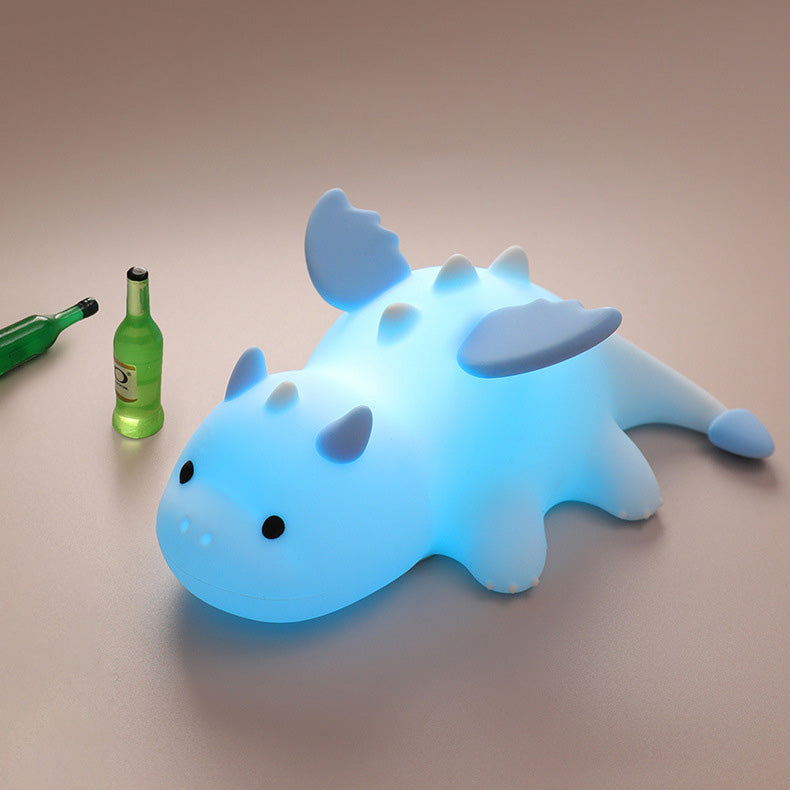 Huggwaii Squishy Silicone Cute Baby Dragon LED Night Light - Perfect Gift for Kids and Girls