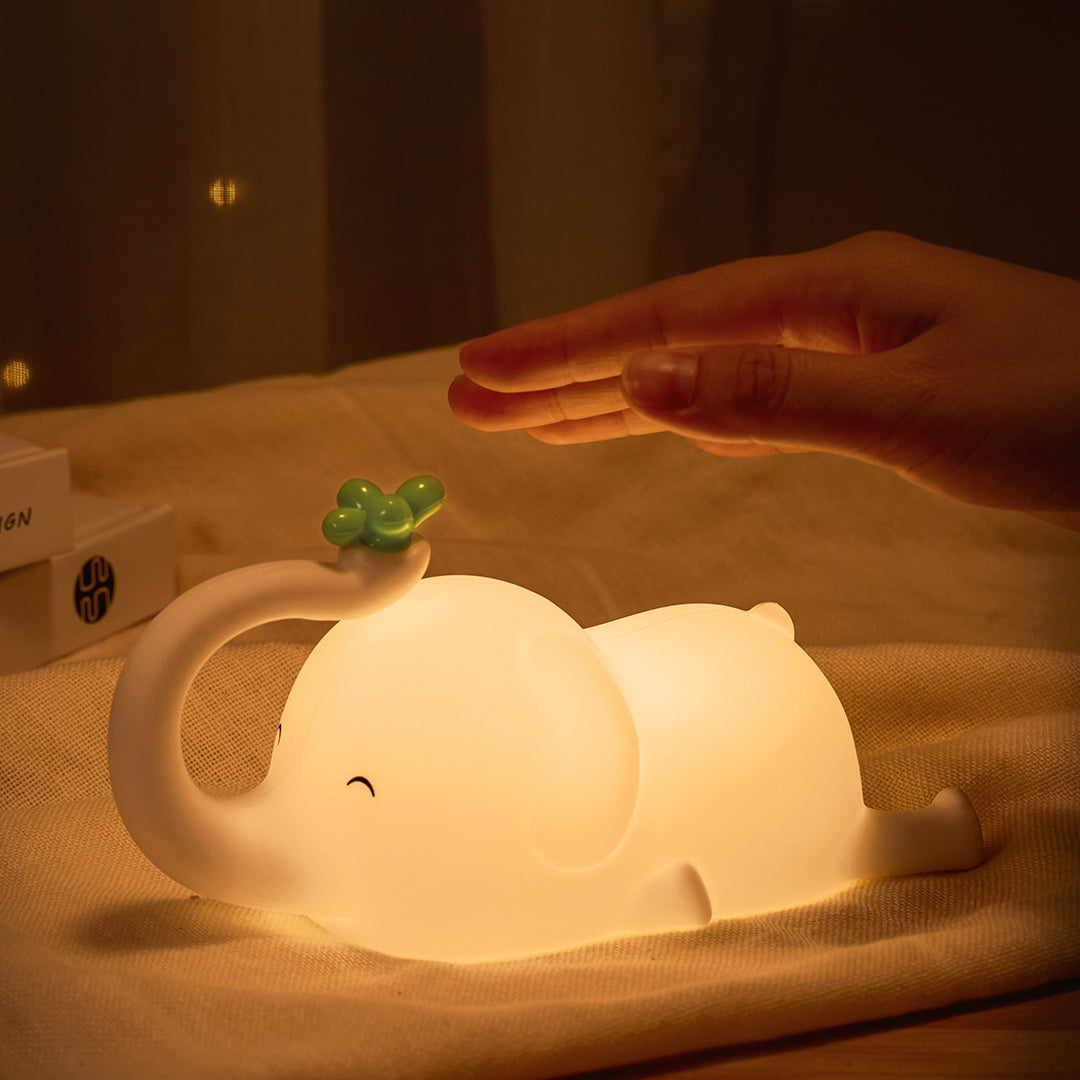 Huggwaii Squishy Silicone Flying Elephant LED Night Light - Perfect Gift for Kids and Girls