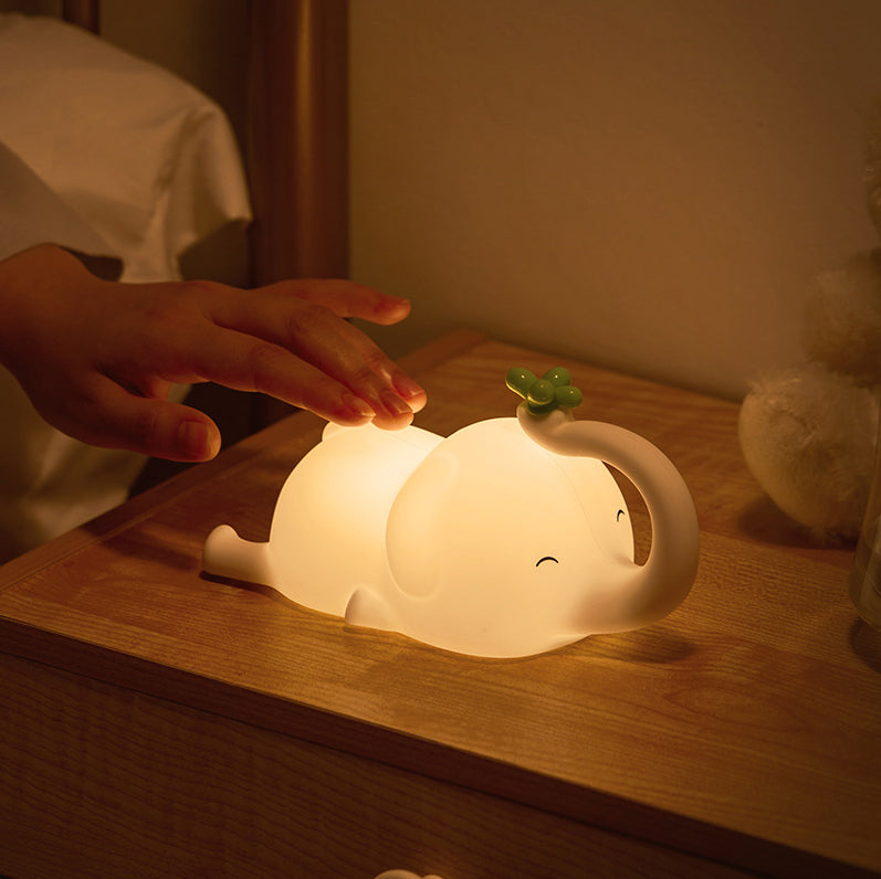 Huggwaii Squishy Silicone Flying Elephant LED Night Light - Perfect Gift for Kids and Girls
