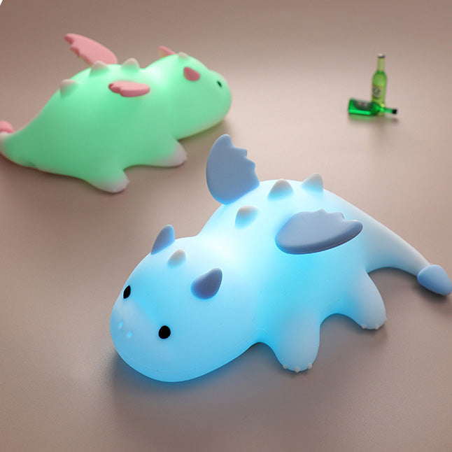 Huggwaii Squishy Silicone Cute Baby Dragon LED Night Light - Perfect Gift for Kids and Girls