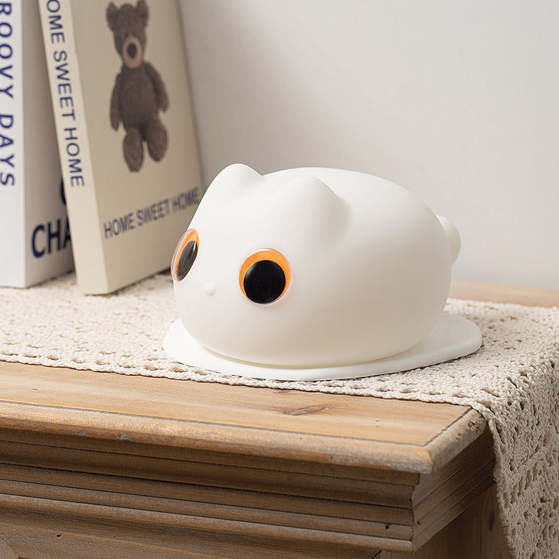 Huggwaii Orange Cat LED Squishy Tap Tap Night Light Lamp
