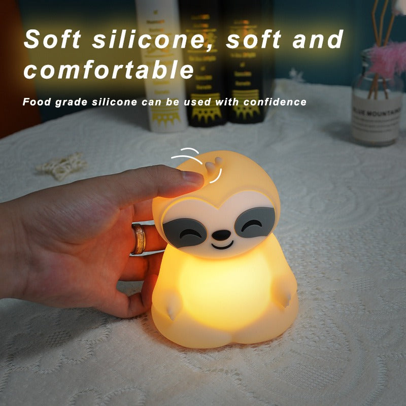 Huggwaii Meditating Sloth Squishy Silicone  Calm Glow Night Light Sitting Pose Lamp Perfect Gift