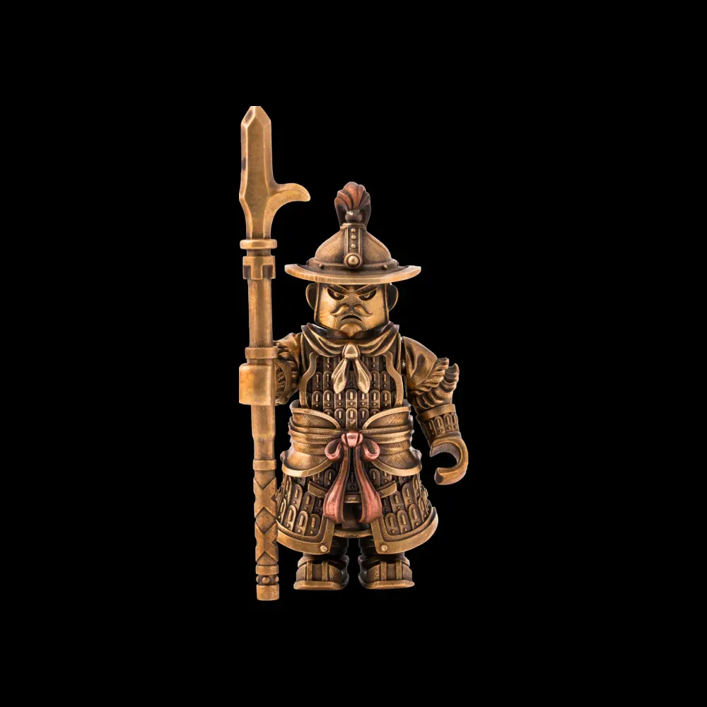 Crusader Figurine Detachable Bronze Bull-Helm Knight Statue